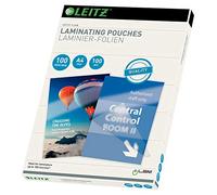 Leitz hot lamination pouches, A4, 100 pack, glossy, transparent, film thickness 100 mic, 33826