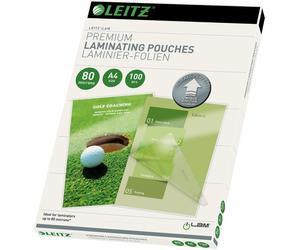 LEITZ iLAM 74780000 80 Micron A4 Laminating Pouches - 100 Pack