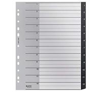 Leitz Index Folder Divider, 1-12 Numerical Tabs, A4, Extra Wide, 90% Recycled Plastic, Eco Friendly, Premium Quality, Recycle Range, 12090095, Black