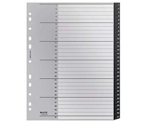 Leitz Index Folder Divider, 1-31 Numerical Tabs, A4, Extra Wide, 90% Recycled Plastic, Eco Friendly, Premium Quality, Recycle Range, 12180095, Black