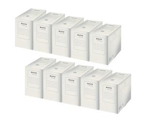 Leitz Infinity Archive Box, Pack of 20, 150 mm Spine Width, A4 Folding Cardboard with Lab, Storage for up to 1400 Sheets, Storage Box Made of 100% Acid-free Cardboard, White, Infinity Archive Series,