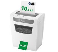 Leitz IQ Home Office Cross Cut Paper Shredder, Shreds 12-10 Sheets (70-80 gsm), 23L Bin, White, 80091000