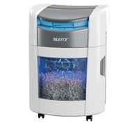Leitz IQ OptiMax Autofeed 150 Cross-Cut Paper Shredder, P4 Security, White