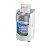 Leitz IQ Optimax Small Office P5 Micro Cut Paper Shredder - Shreds Up to 8 Sheets (80gsm), 33% More Bin Capacity, 22L Bin (350 x A4), Ultra-Quiet, 20-Minute Run Time, White, 83591000