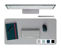 Leitz Large Desk Mat - Waterproof Desk Protector, Non-Slip Writing Pad, Keyboard & Mouse Mat, Office & Home Desk Cover, Durable, Scratch-Resistant, Easy to Clean, PVC (80x40cm, Light Grey)