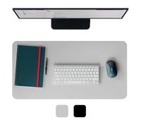 Leitz Large Leather Desk Mat - Recycled Leather Desk Pad, Non-Slip Mat, Premium Writing Pad, Keyboard & Mouse Mat, Laptop Desk Protector for Office & Home, Blotter, Eco-Friendly (70x36cm, Light Grey)