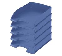 Leitz Letter Tray, A4, Pack 5, Stackable Trays, Blue