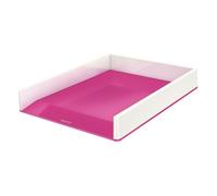 Leitz A4 Letter Tray, White/Metallic Pink, WOW Range, 53611023