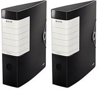 Leitz Lever Arch File, Black, A4, 82mm Width, Elastic Fastening, Light polyfoam, 11120095 (Pack of 2)