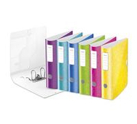 Leitz Lever Arch File, Elastic Fastening, Light Polyfoam, Wow Range, Curved Spine 8 cm Width, 11060099 - A4, Assorted Colours-Single Units