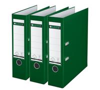 Leitz Lever Arch File, Green, A4, 80 mm spine, Pack 3, Plastic, 310335155