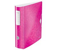 Leitz Lever Arch File, Metallic pink, A4, Curved spine 75mm width, Elastic fastening, Light polyfoam, WOW Range, 11060023