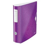 Leitz Lever Arch File, Metallic purple, A4, Curved spine 75mm width, Elastic fastening, Light polyfoam, WOW Range, 11060062
