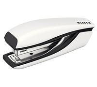 Leitz Mini Stapler, 10 Sheet Capacity, Ergonomic Metal Body, Includes Staples, WOW Range, 55281001 - Pearl White