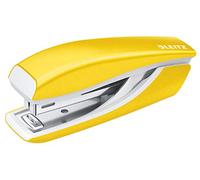 Leitz Mini Stapler, 10 Sheet Capacity, Ergonomic Metal Body, Includes Staples, WOW Range, 55281016 - Yellow
