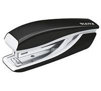Leitz Mini Stapler, 10 Sheet Capacity, Ergonomic Metal Body, Includes Staples, WOW Range, 55281095 - Black