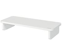 Leitz Monitor Stand Suitable For Desktop & Laptop, Ergonomically Designed Tabletop Riser, 24 Inch Monitor Screens Up To 20kg, Extra Desk Storage For 470mm Wide Keyboard, Ergo Range, White, 64340001