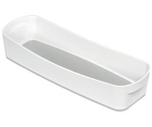 Leitz MyBox Organiser Tray Long, Matt Finish, Waterproof Storage Box, BPA Free and Food Safe, White/Grey, 52581001