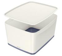 Leitz Mybox White Grey 4-Pack Large Storage Box With Lid A4 18 Litre