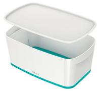 Leitz Mybox Wow White Ice Blue 4-Pack Small Storage Box With Lid 5 Litre