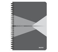 Leitz Office 44591085 A5 Lined Notebook with Spiral Bound Cardboard Cover 360 Degree Opening 180 Pages / 90 Sheets FSC Certified Paper (80 g/m²) for Office and School Grey