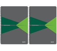 Leitz Office College Pad - A4 Lined Notebook with Cardboard Cover, Spiral Binding, 360 Degree Opening, 180 Pages / 90 Sheets of FSC-Certified Paper (80 g/m²), For Office & School, Green, 46481055