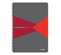 Leitz Office College Pad - A4 Lined Notebook with PP Cover, Spiral Binding, 360 Degree Opening, 180 Pages / 90 Sheets of FSC-Certified Paper (80 g/m²), For Office & School, Red, 44961025
