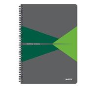 Leitz Office College Pad - A4 Squared Notebook with Cardboard Cover, Spiral Binding, 360 Degree Opening, 180 Pages / 90 Sheets of FSC-Certified Paper (80 g/m²), For Office & School, Green, 46471055