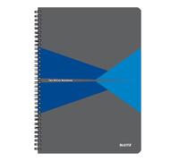 Leitz Office College Pad - A4 Squared Notebook with Cardboard Cover, Spiral Binding, 360 Degree Opening, 180 Pages / 90 Sheets of FSC-Certified Paper (80 g/m²), For Office & School, Blue, 46471035