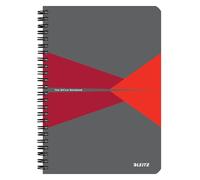 Leitz Office College Pad - A5 Lined Notebook with Cardboard Cover, Spiral Binding, 360 Degree Opening, 180 Pages / 90 Sheets of FSC-Certified Paper (80 g/m²), For Office & School, Red, 44591025