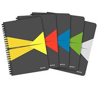 LEITZ OFFICE Notepad, A5 Format, Spiral Binding, PP Cover, 90 Sheets, Squares, Assorted Colors - 44980099