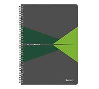 LEITZ Office Wirebound Notebook A4 Ruled PP (Polypropylene) Green Perforated Pack of 5