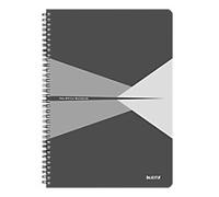 LEITZ Office Wirebound Notebook A4 Ruled PP (Polypropylene) Grey Perforated Pack of 5