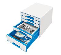 Leitz Pearl White / Blue Drawer Unit WOW CUBE A4 Maxi 5 Drawer