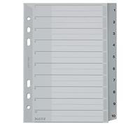 Leitz Plastic Index 1-10 A5 Polypropylene 10 Sheets Grey