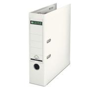 Leitz Plastic Lever Arch File, 90 Percent Recycled Card, 30 Percent Pre-consumer Recycled Plastic, With Thumbhole and Rado Rings, 80mm Spine 600 Sheet Capacity, White, 10101001
