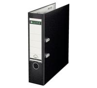 Leitz Plastic Lever Arch File, 90 Percent Recycled Card, 30 Percent Pre-consumer Recycled Plastic, With Thumbhole and Rado Rings, 80mm Spine 600 Sheet Capacity, Black, 10101095