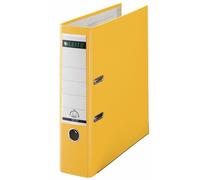 Leitz Plastic Lever Arch File, 90 Percent Recycled Card, 30 Percent Pre-consumer Recycled Plastic, With Thumbhole and Rado Rings, 80mm Spine 600 Sheet Capacity, Yellow, 10101015
