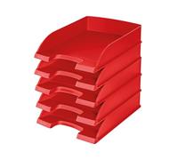 Leitz Plus Letter Tray - 70 mm - Pack of 5 Height 70 mm red