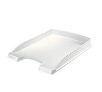 Leitz Plus Series 52370001 Letter Tray Flat A4 Ideal for Storing and Organising A4 Documents, Stackable, White