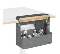 Leitz Portable Hanging Desk Organiser with Wooden Handle | Ideal for hot desking, removable inner tray, 3 elastic holders, adjustable strap, 38 x 19 x 30cm, shared workspaces