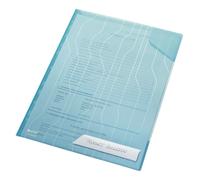 Leitz Combifile Folder A4, Clear Blue Matt Finish, Top-Left Open, 200µm Polypropylene, Pack of 5