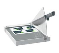 Leitz Precision Home Office Guillotine Paper Cutter 9019 A4 305 mm Steel Blade Laminated Wooden Bed EdgeGlow Light Grey 10 Sheets