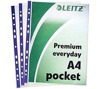 Leitz Premium A4 Plastic Punched Wallets Top Opening, Pack of 25
