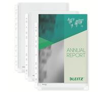 Leitz Premium Plastic Punched Pocket A4, Expanding, High Capacity 200 Sheets, 170 Micron PVC, Top Open, Pack of 5, 47563003