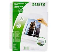 Leitz Premium Plastic Punched Pocket A4, Expanding, High Capacity 200 Sheets, 170 Micron PVC, Top Flap, Pack of 5, 47573003
