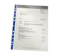 Leitz Premium Presentation Pocket Blue Strip Top and Side-Opening 75 Micron A4 Clear Ref 62011 [Pack 25] + Free finchley Refill Pen (1)