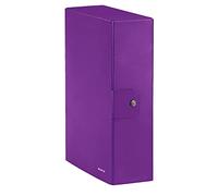 Leitz Press Stud Closure Box File,Plastic-Coated, 25 x 35 cm Dorso 10 cm Purple