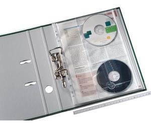 Leitz Punched Plastic Pocket A4 with 2 CD Note, Clear Matt Finish, 130 Micron Polypropylene, Copysafe, Pack of 5, 47613003
