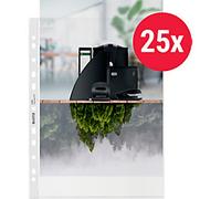 Leitz Punched Pockets 90% Recycled A4 Embossed Transparent 100 microns PP (Polypropylene) Top Opening 11 Holes Pack of 25